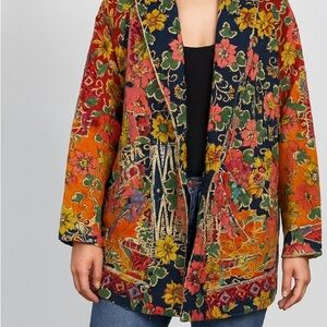 Johnny Was Biya Embroidered Cardigan XL
